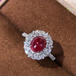 14k Gold 3.13 Ctw Natural Ruby & Diamond Ring