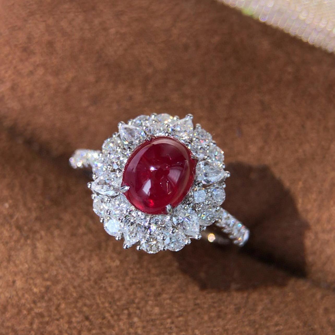 14k Gold 3.13 Ctw Natural Ruby & Diamond Ring