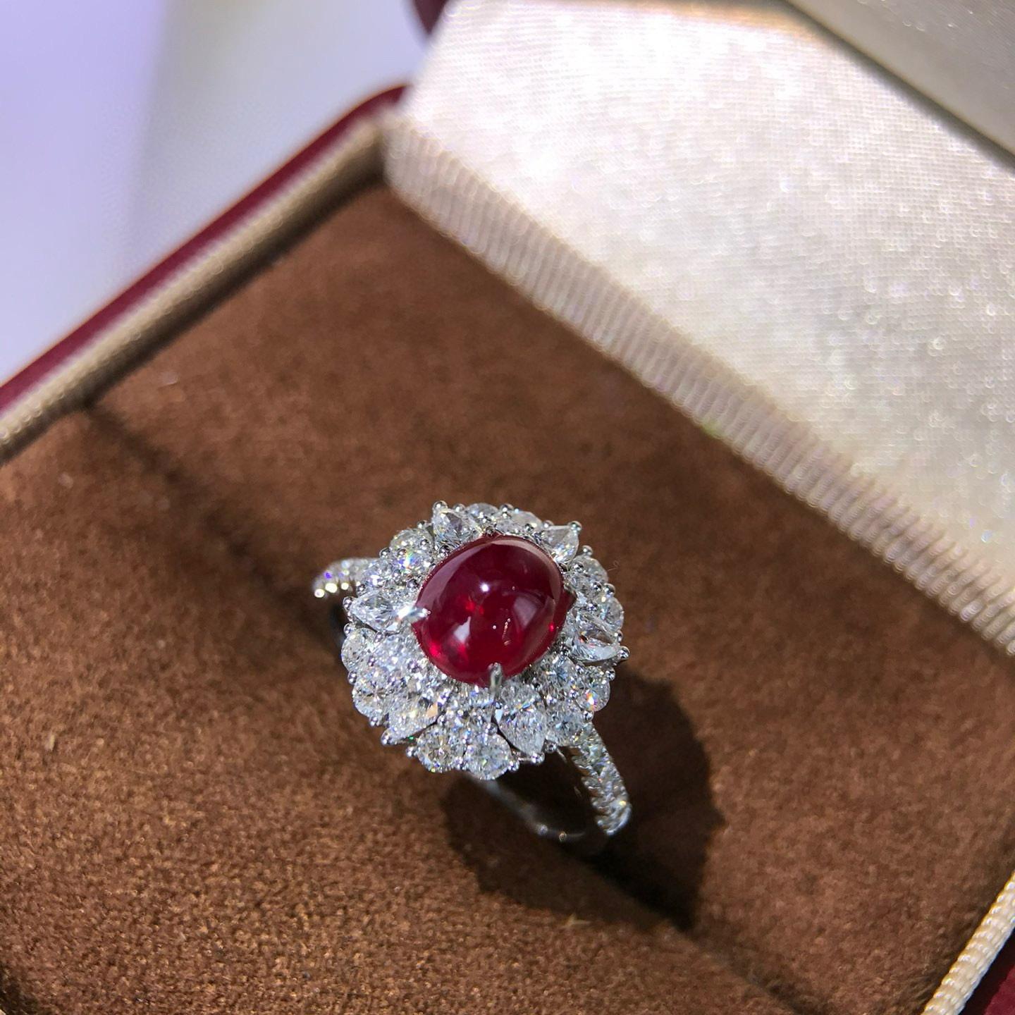 14k Gold 3.13 Ctw Natural Ruby & Diamond Ring
