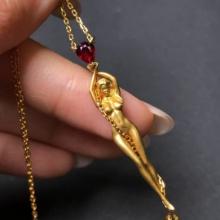 14k Gold 0.43 Ct Natural Ruby Necklace