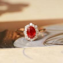 14k Gold 1.49 Ctw Natural Ruby & Diamond Ring