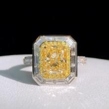 14k Gold 3.19 Ctw Natural Yellow Diamond & Diamond Ring/pendant( Without Chain )