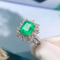 14k Gold 3.74 Ctw Natural Emerald & Diamond Ring/pendant( Without Chain )