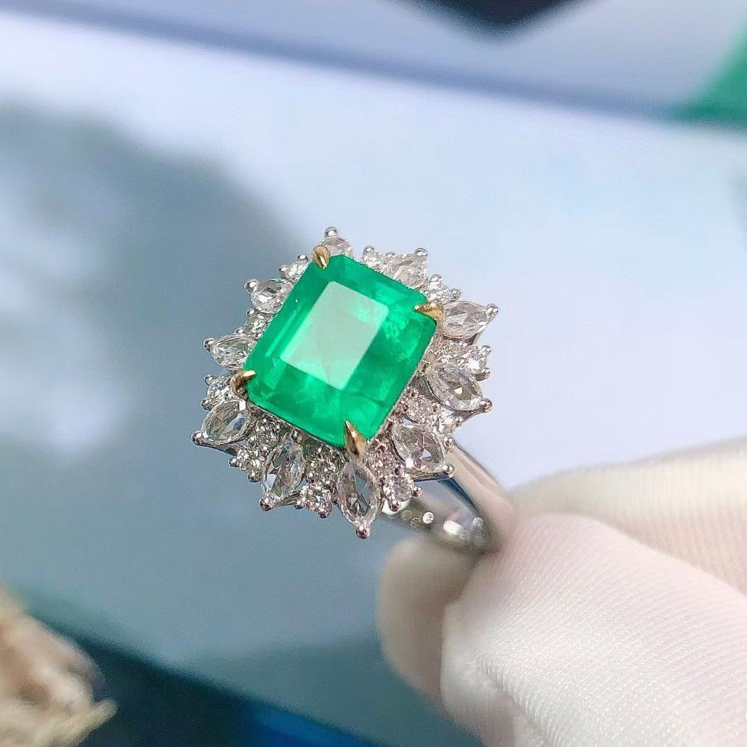14k Gold 3.74 Ctw Natural Emerald & Diamond Ring/pendant( Without Chain )