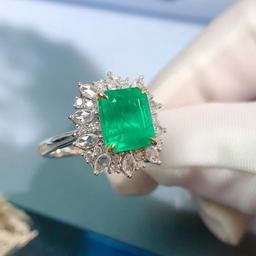 14k Gold 3.74 Ctw Natural Emerald & Diamond Ring/pendant( Without Chain )