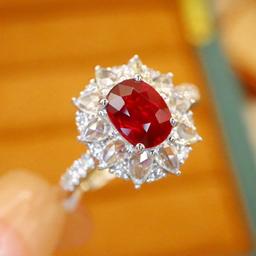 14k Gold 1.60 Ctw Natural Ruby & Diamond Ring