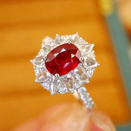 14k Gold 1.60 Ctw Natural Ruby & Diamond Ring