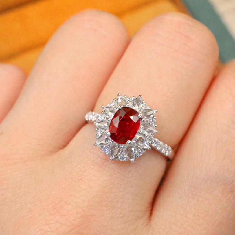 14k Gold 1.60 Ctw Natural Ruby & Diamond Ring