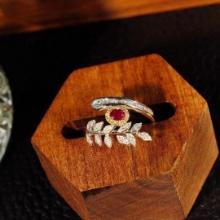 14k Gold 0.53 Ct Natural Ruby & Diamond Ring