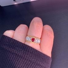 14k Gold 1.04 Ctw Natural Ruby & Diamond Ring