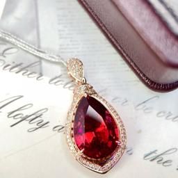 14k Gold 6.7 Ct Natural Tourmaline & Diamond Pendant( Without Chain )