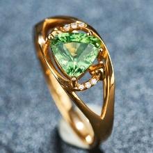 14k Gold 1.27 Ct Natural Tourmaline & Diamond Ring