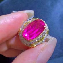 14k Gold 7.05 Ct Natural Tourmaline & Diamond Ring