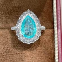14k Gold 3.1 Ct Natural Paraiba Tourmaline & Diamond Ring
