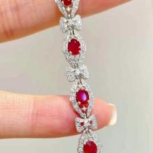 14k Gold 3.4 Ct Natural Ruby & Diamond Bracelet