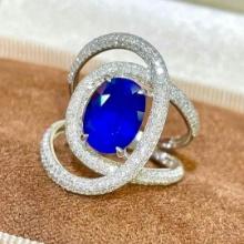 14k Gold 3.1 Ct Natural Sapphire & Diamond Ring