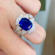 14k Gold 4.1 Ct Natural Sapphire & Diamond Ring