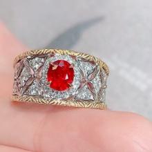 14k Gold 1.56 Ctw Natural Ruby & Diamond Ring