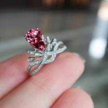 14k Gold 1.5 Ct Natural Tourmaline & Diamond Ring