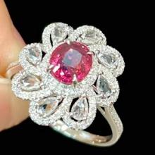 14k Gold 1 Ct Natural Sapphire & Diamond & Sapphire Ring