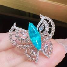14k Gold 3.33 Ct Natural Paraiba Tourmaline & Diamond Ring