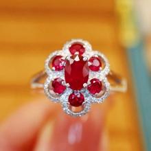 14k Gold 0.73 Ctw Natural Ruby & Diamond Ring