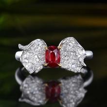 14k Gold 1.02 Ctw Natural Ruby & Diamond Ring