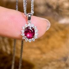 14k Gold 0.60 Ctw Natural Ruby & Diamond Pendant( Without Chain )