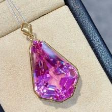 14k Gold 36.71 Ct Natural Kunzite Pendant( Without Chain )