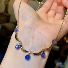 14k Gold 5.91 Ctw Natural Star Sapphire & Diamond Necklace