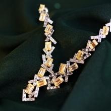 14k Gold 9.04 Ctw Natural Yellow Diamond & Diamond Earrings