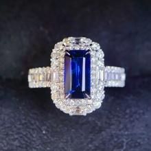 14k Gold 3.15 Ctw Natural Sapphire & Diamond Ring