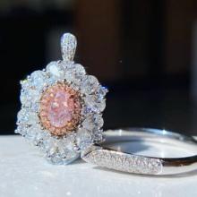 Gia Certified 14k Gold 2.04 Ctw Natural Pink Diamond & Diamond Ring/pendant( Without Chain )