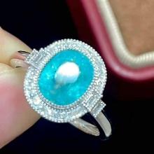 14k Gold 1.9 Ct Natural Paraiba Tourmaline & Diamond Ring