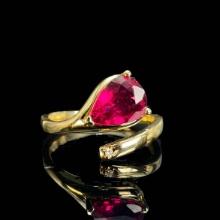 14k Gold 1.5 Ct Natural Tourmaline & Diamond Ring