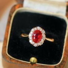 14k Gold 1.49 Ctw Natural Ruby & Diamond Ring
