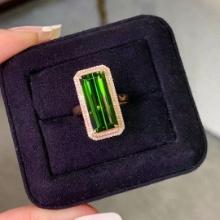 14k Gold 5.96 Ct Natural Tourmaline & Diamond Ring