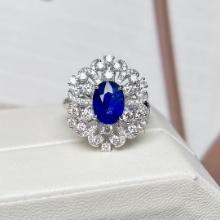 14k Gold 3.11 Ctw Natural Sapphire & Diamond Ring