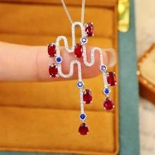 14k Gold 2.73 Ctw Natural Ruby & Diamond Pendant( Without Chain )