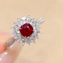 14k Gold 1.46 Ctw Natural Ruby & Diamond Ring