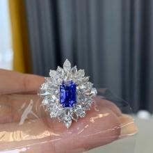 14k Gold 4.62 Ctw Natural Sapphire & Diamond Ring/pendant( Without Chain )