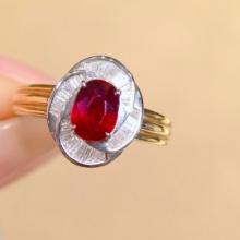 14k Gold 1.48 Ctw Natural Ruby & Diamond Ring