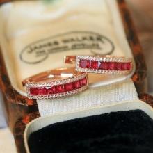 14k Gold 1.20 Ct Natural Ruby & Diamond Earrings