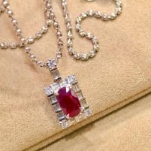 14k Gold 1.41 Ctw Natural Ruby & Diamond Pendant( Without Chain )