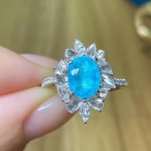 14k Gold 1.62 Ct Natural Paraiba Tourmaline & Diamond Ring
