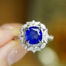 14k Gold 5.14 Ctw Natural Sapphire & Diamond Ring