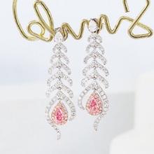 14k Gold 1.28 Ctw Natural Pink Diamond & Diamond Earrings