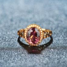 14k Gold 2.5 Ct Natural Tourmaline & Diamond Ring