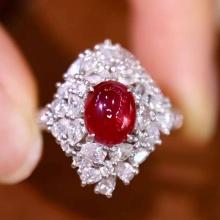 14k Gold 2.98 Ctw Natural Ruby & Diamond Ring
