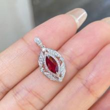 14k Gold 1.31 Ctw Natural Ruby & Diamond Pendant( Without Chain )